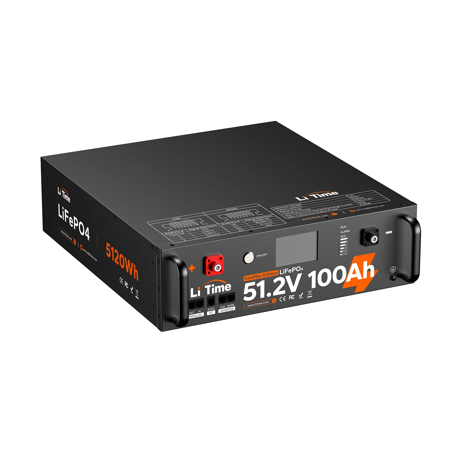 US Stock Direct Delivery 48V( 51.2V ) 100Ah ComFlex Edition Server Rack LiFePO4 Battery With CAN/RS485 Communication