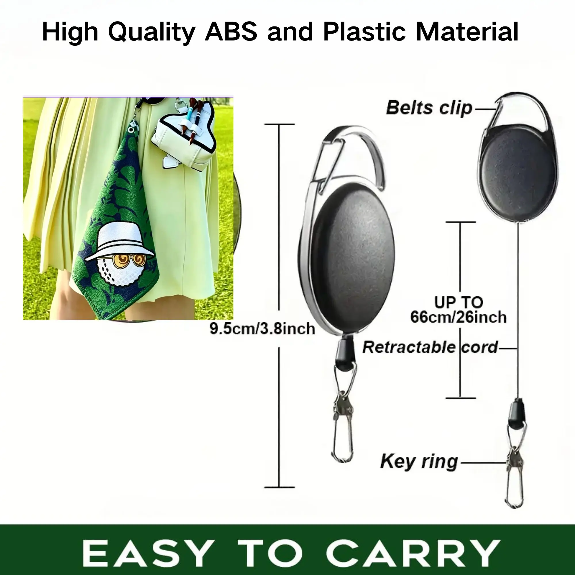 High-Quality Golf Towel, Stylish And Unique, Double-Layered And Durable, with a Retractable Hook, Quick-Drying, Super Absorbent - view 5