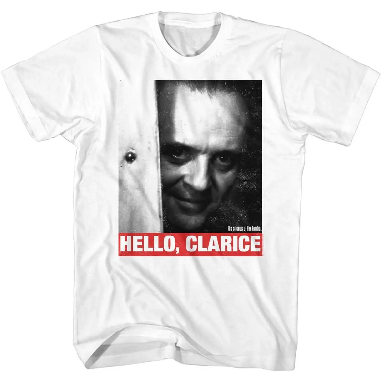 Silence of the Lambs Hello Quote White Adult T Shirt vintage Washed Unisex streetwear Stylish fashion Versatile graphic