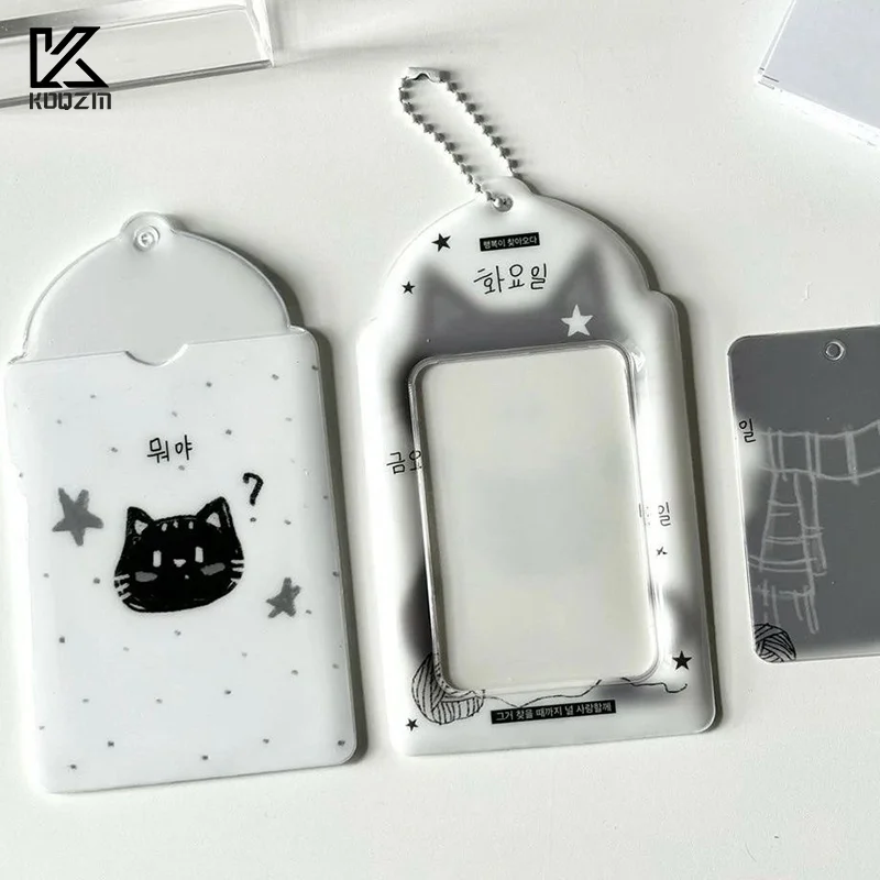 Kawaii Cat Photocard Holder Photo Card Holder Pendant Simple Multifunctional Photocard Holder Card Protective Cover