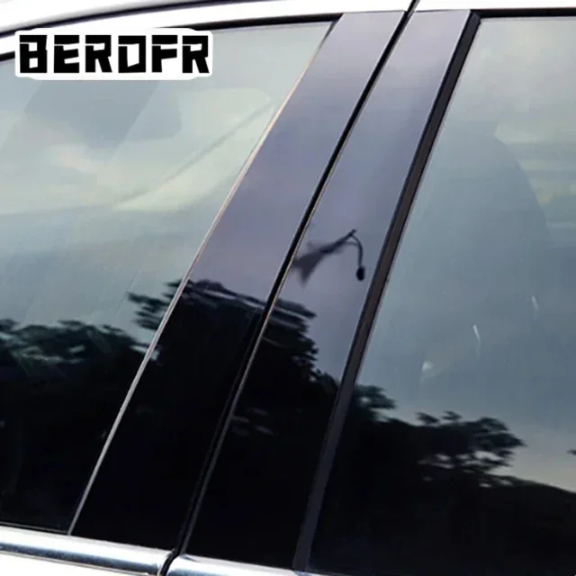 4Pcs/Set Carbon Fiber Black Pillar Post Cover For Peugeot 307 Hatchback/Sedan 2004-2013 Door Trim Window Molding Car Stickers