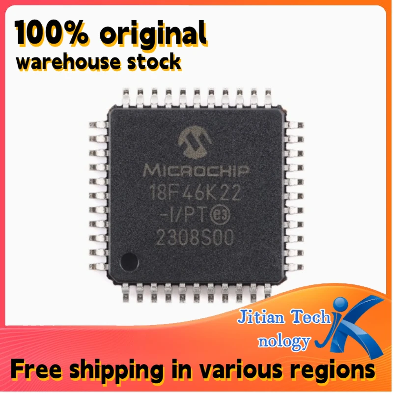 10PCS 100% new PIC18F46K22-I/PT logo 18F46K22 TQFP44 Microcontrollers Channel direct sales
