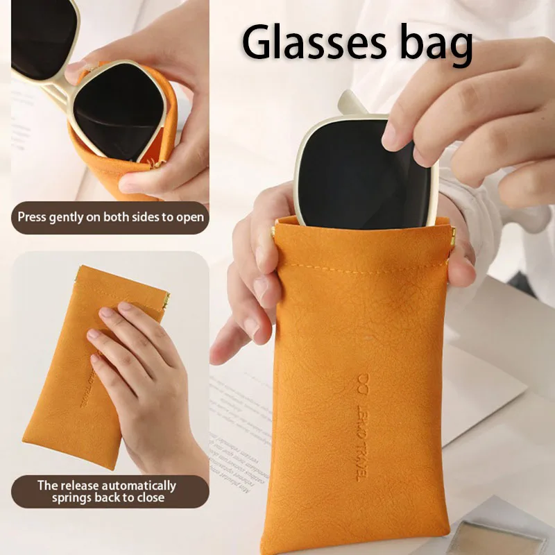 Large Capacity Glasses Bag Portable Sunglasses Case For Women Eyeglasses Package Automatically Closes The Storage Packet