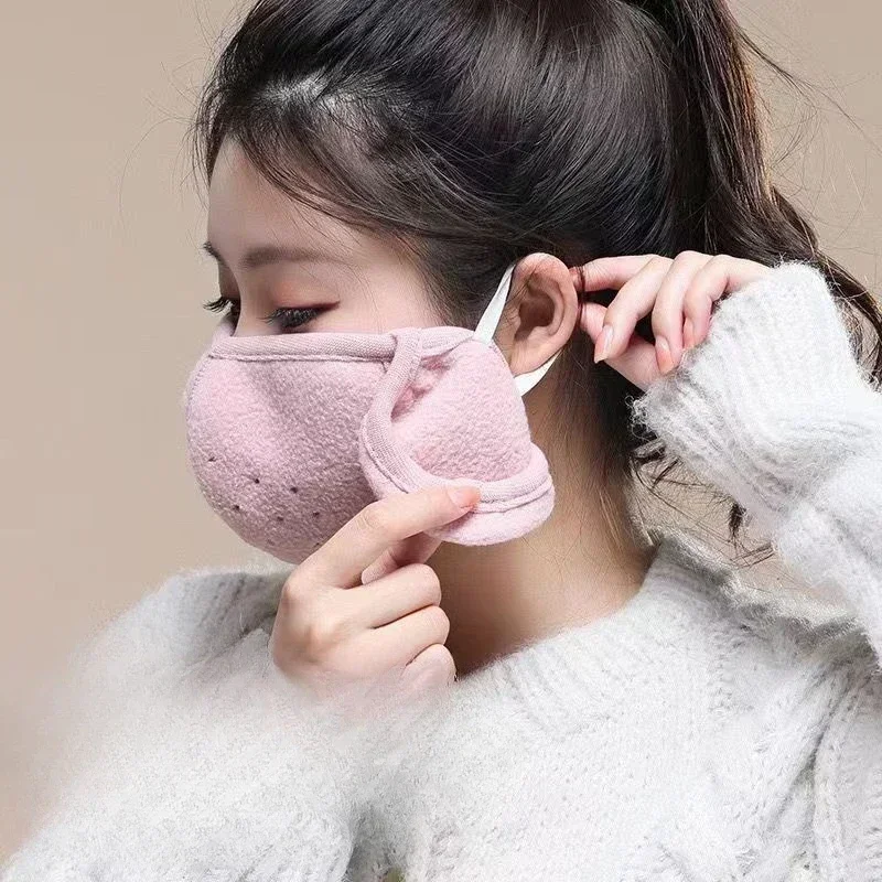 Maschera invernale Unisex con fori traspiranti maschera termica a prova di freddo paraorecchie con fascia avvolgente due In uno paraorecchie da equitazione all'aperto