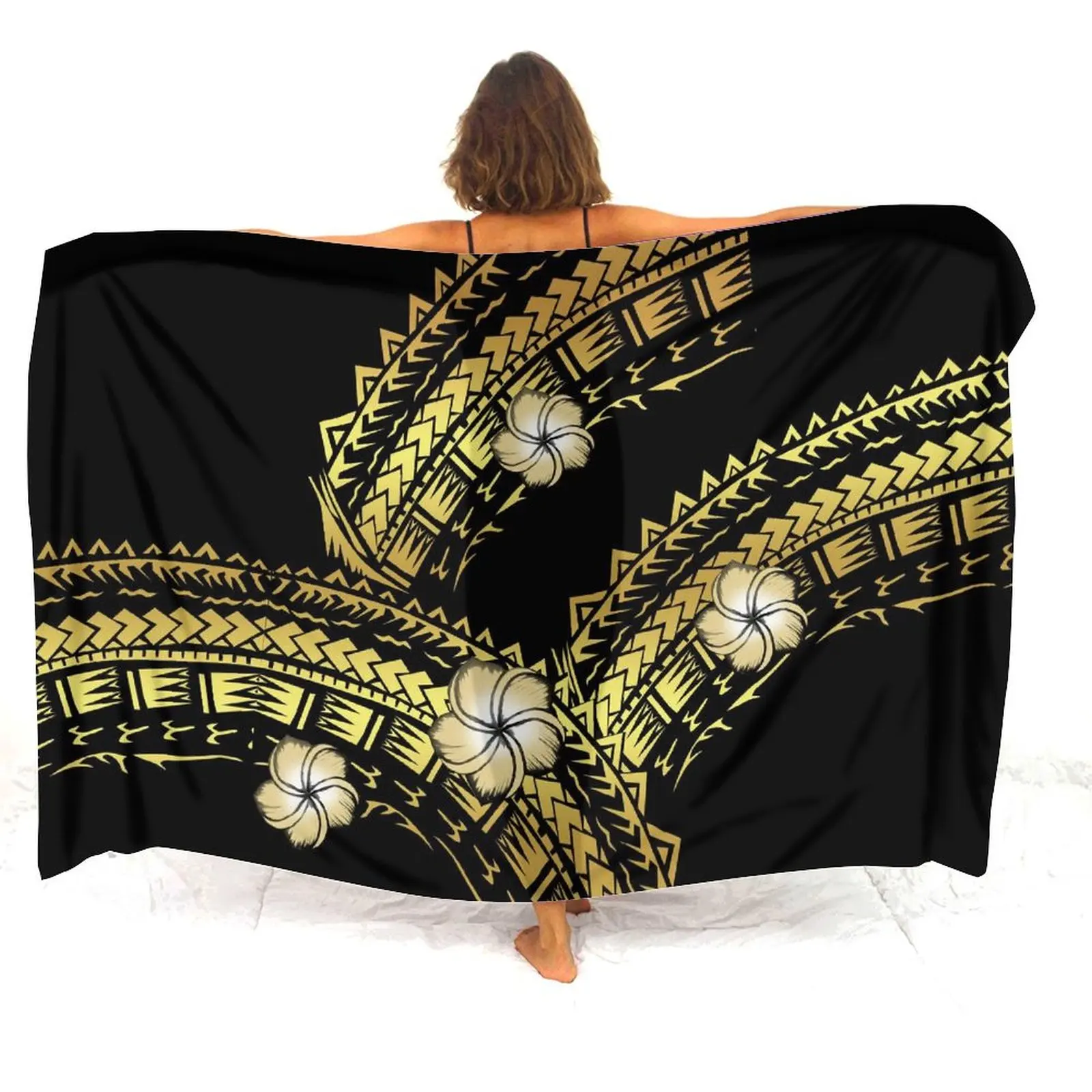 Robe longue une pièce de style île des Fidji pour femme, Sarong personnalisé, conforme à la norme, châle élégant, Sarong doux et confortable, 2024