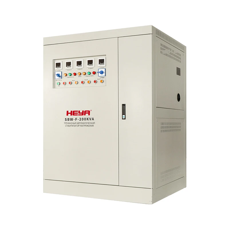 SBW-F-200KVA Three Phase 380V Industrial Automatic Voltage Regulators 304-456V Input Stabilizers With 3 Servo Motors