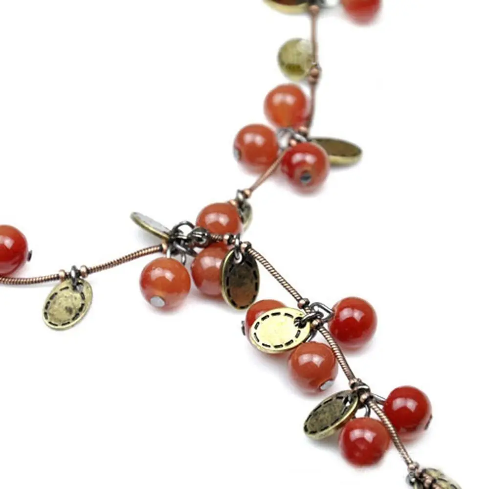 Choker Active Accessories Korean Jewelry Pendant Beautiful Red Cherries Women Necklace Long Sweater Chain