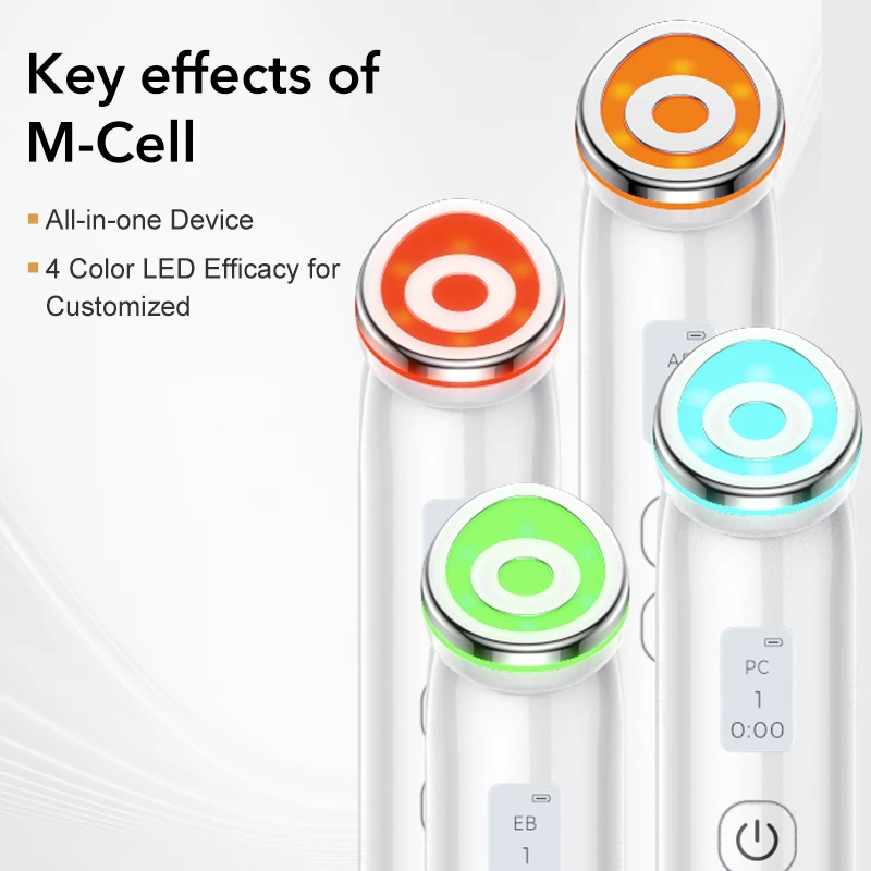 Biblioteca intelligente M-Cell Microcorrente 4 modalità colori Dispositivo di bellezza bagliore in vetro Dispositivo antirughe in vetro Cura coreana