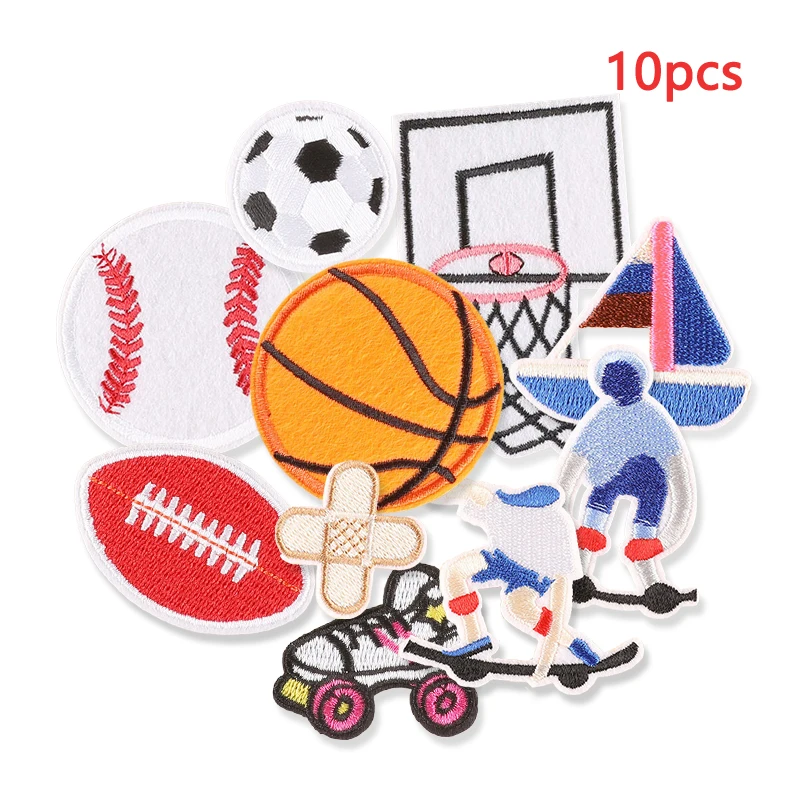 10 Stück Aufnäher zum Aufbügeln, Kugelbewegung, bestickt, thermoadesive, für Jacken, Kleidung, viele kleine Massenpackungen, Mischung, Nähen, Designer-Parches, Ropa – Detail 12