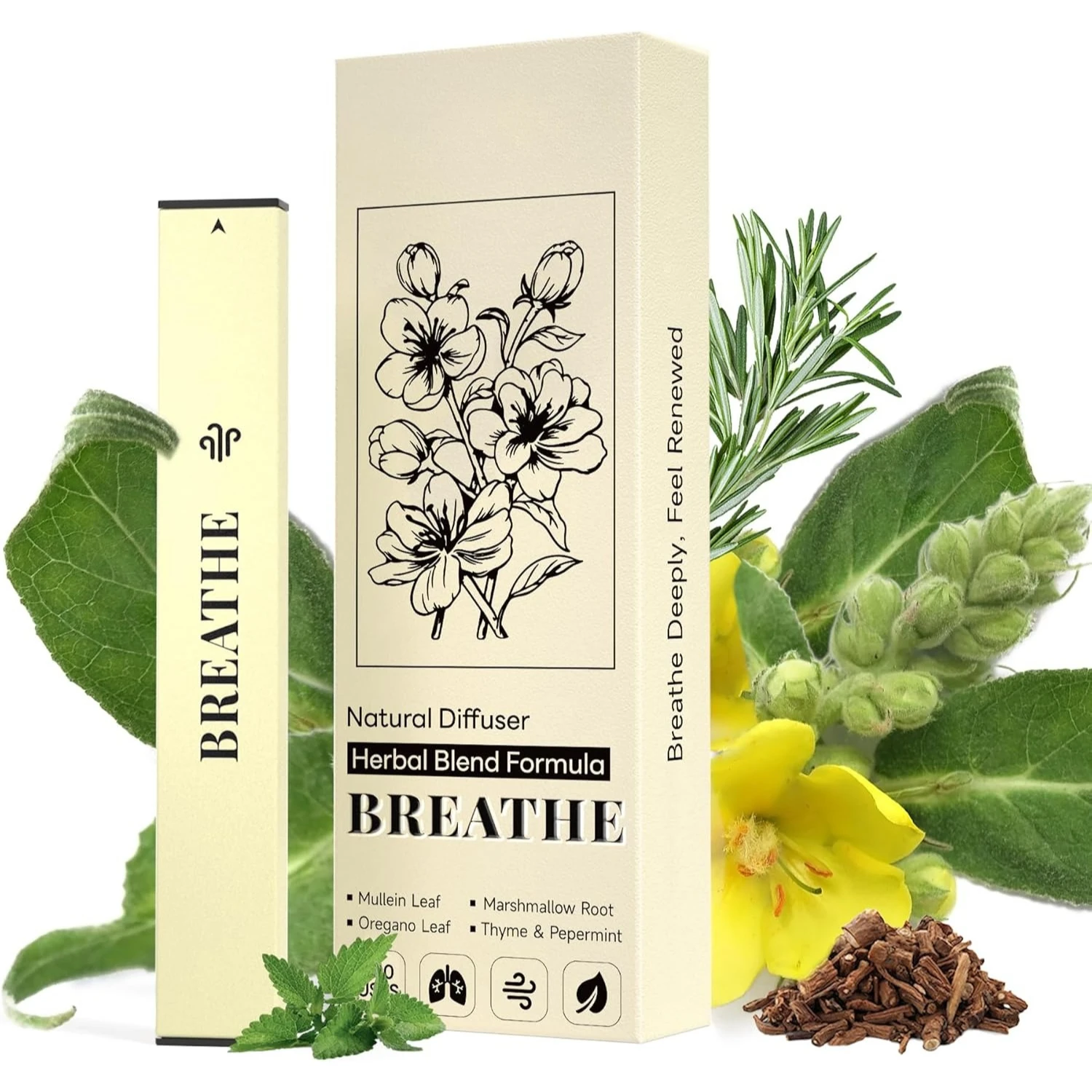 

Аромадиффузор Mullein Pen 800: Натуральные растительные экстракты для ароматерапии (корень вереска, зефирник, тимьян, мята, листья орегано)