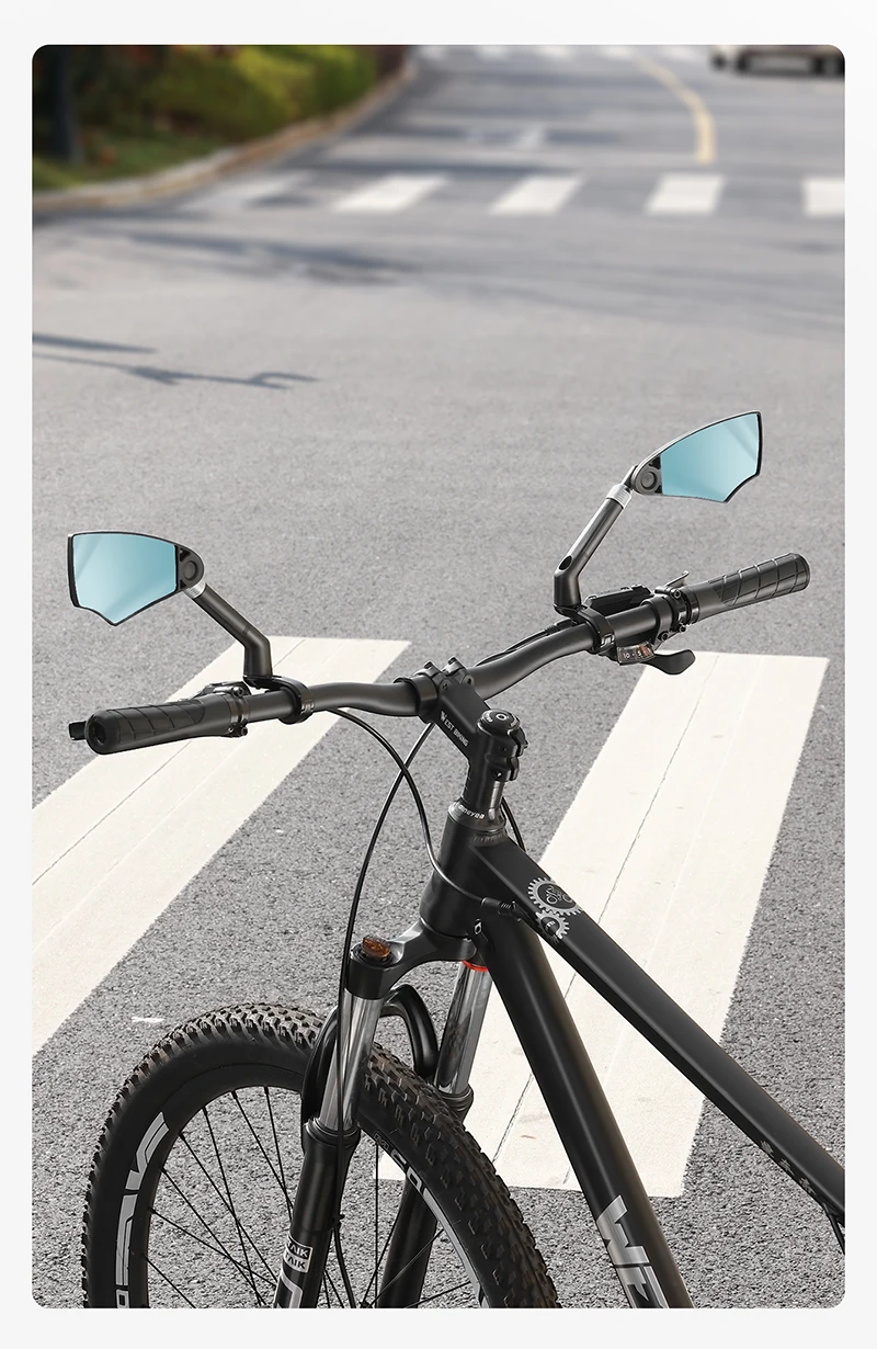 WEST BIKING Blendfreier Fahrrad-Rückspiegel, teleskopisch, flexibel, 360-Grad-Weitwinkel, MTB, E-Bike, Elektroroller, HD-Rückspiegel – Detail 12