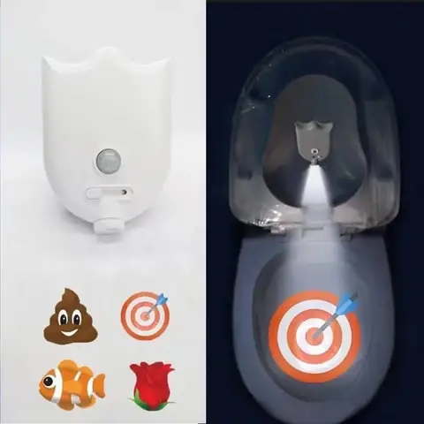Motion Sensor LED Backlight Toilet Projection Lamp Creative Toilet Mini Night Lamp Toilet Bowl Seat Sensor Lighting Lamp