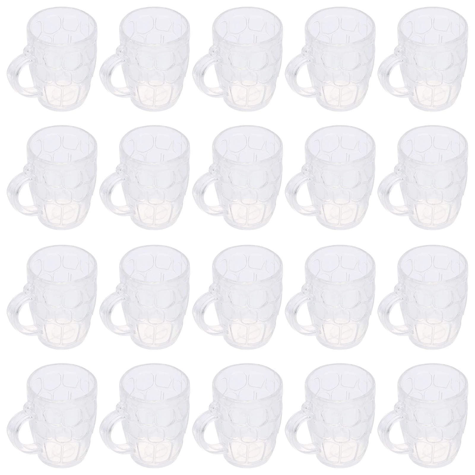 

20 Pcs Mini Beer Cups Realistic Plastic Mugs for Kids Toys DIY Crafts Photo Props Transparent Miniature Kitchen Bar Accessories