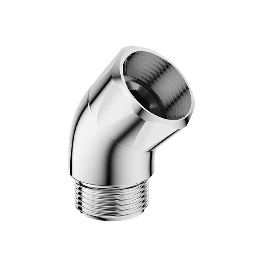 New Copper Shower Head Elbow Adapter 135 Degrees Silver Arm Elbow Extender Shower Heads Extension Pipe