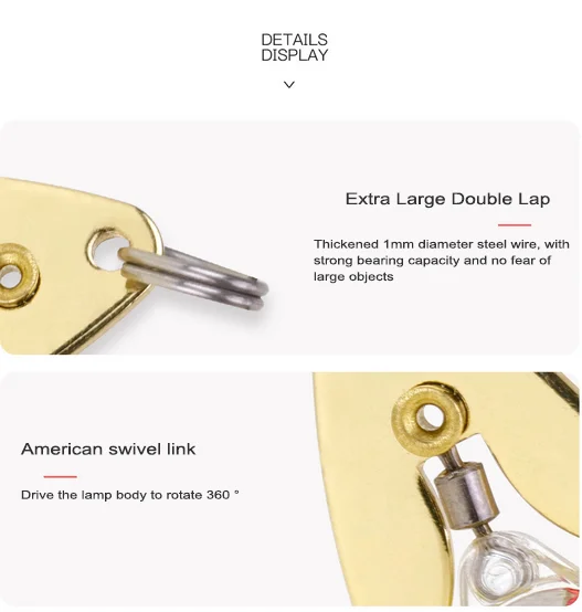 Drehbare LED Angel köder Licht Deep Drop Angell öffel Unterwasser Augen form Angel köder Light Tackle Ausrüstung Zubehör – Detail 7