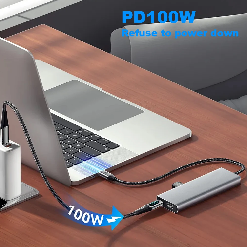 Imagem -03 - Adaptador Compatível com Usb c para Hdmi Função de Armazenamento de Disco Ssd M.2 Sata Nvme Dock Station para Macbook pc Pd100w em 1