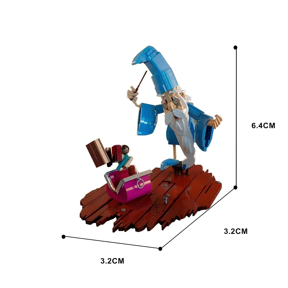 Gobricks MOC Merlin Great Mage Building Block set The Image of a Wizards Cambion Kings Arthur's Mentor Brick Toys for Kids Gift