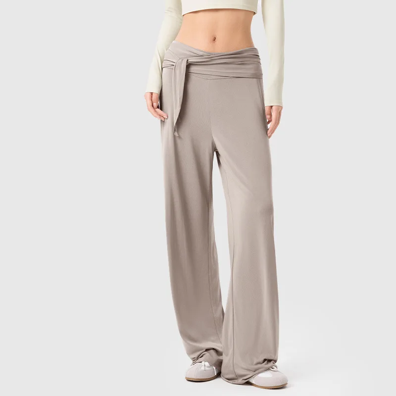 Women High Waisted Yoga Pants Loose Wide Leg Adult Sportwear Casual Outdoor Gym Fitness Soft Breathable Running Trousers