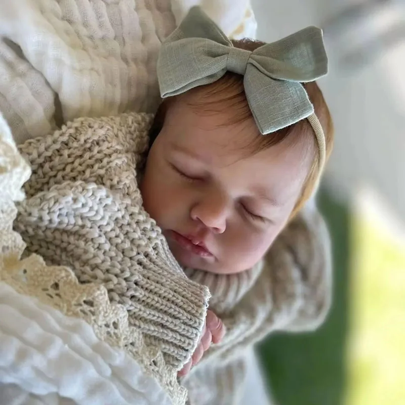 48cm Loulou Hand Rooted Hair Reborn Baby Doll 3D Skin with Visible Veins Chrismtas Gift
