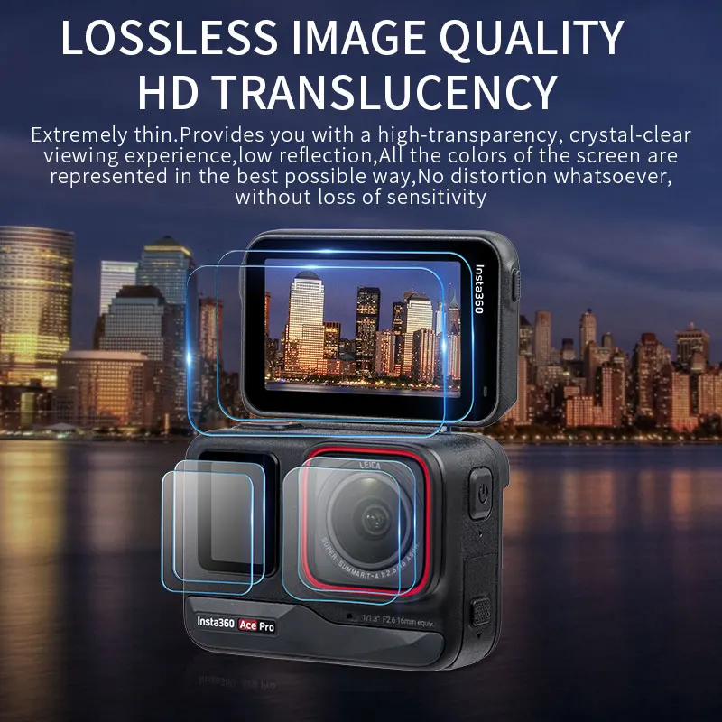 สําหรับ Insta360 Ace/Ace Pro กล้องเลนส์หน้าจอสัมผัสฟิล์ม Protector Anti-Scratch ป้องกันการระเบิดความโปร่งใสสูงฟิล์มชุด