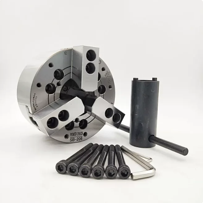 Hollow 3-Jaw Hydraulic Chuck, Oil Pressure Power Chuck SB-204 SB-205 SB-206 for CNC Lathe Machining