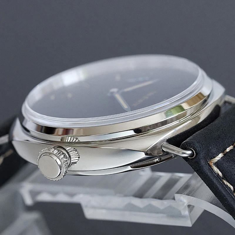 Sandwich Dial Watch 44mm ST3600 Hand Winding Mechanical Sapphire Crystal 10Bar Military Retro Wristwatch Men heren horloge