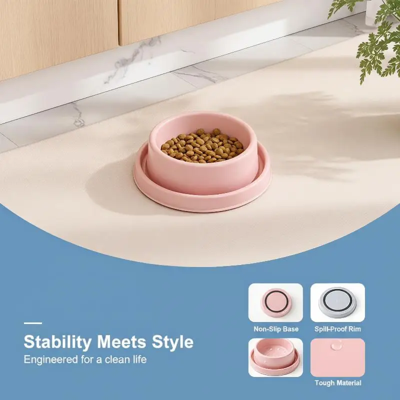 Plastic Anti Splash Ant Proof Pet Feeding Bowl Non Slip Design Easy Clean Water Channel For Cat Dog Food Water Supplies