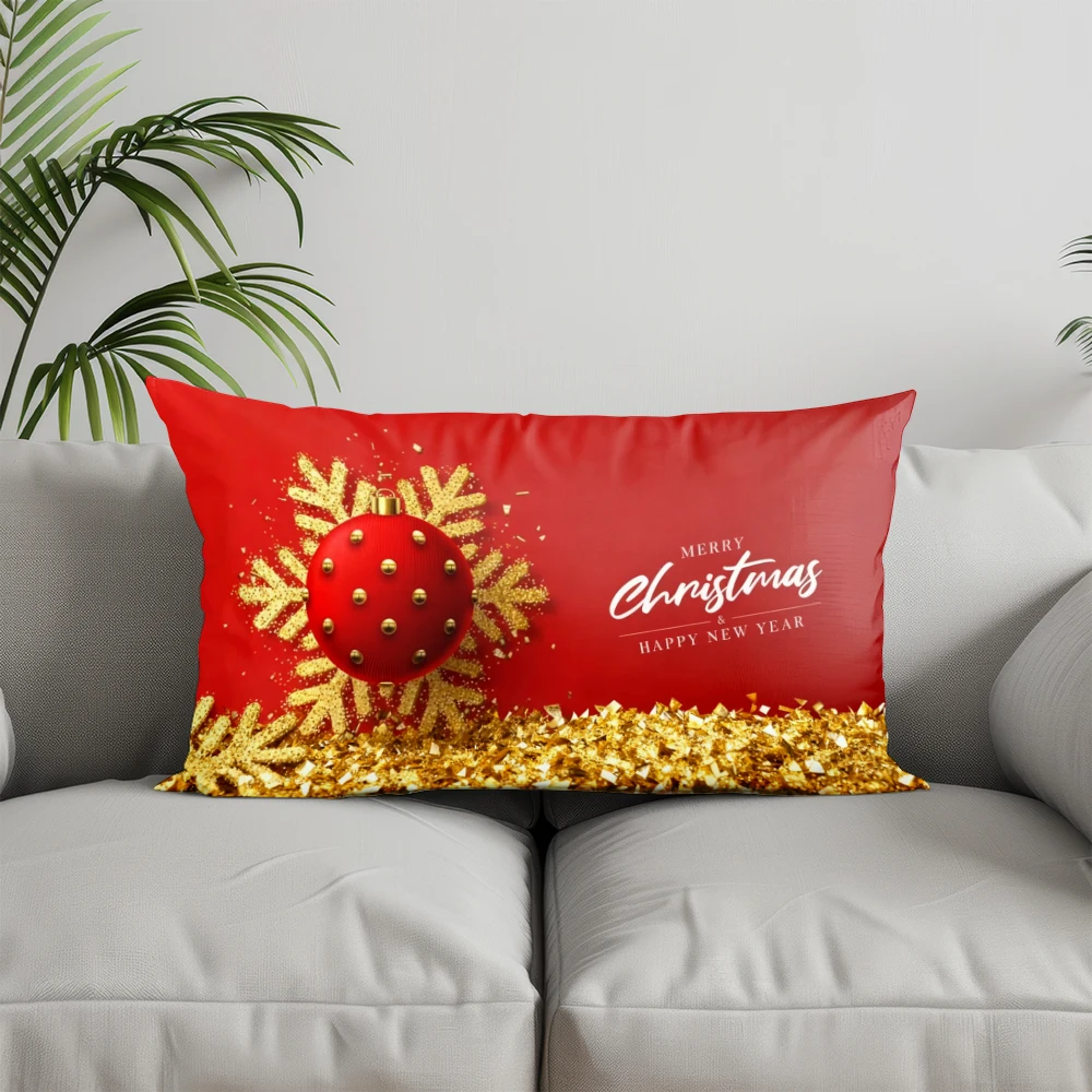ديكور المنزل عيد ميلاد سعيد السنة الجديدة وسادة مناسبة ل أريكة غرفة نوم سيارة وسادة غطاء وسادة مستطيلة الظهر وسادة