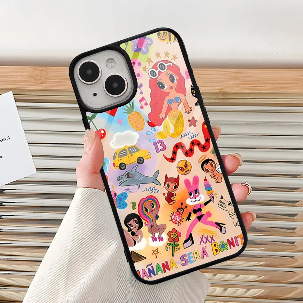 Karol G Manana Sera Bonito Phone Case For Iphone 16 Pro 15 Pro Max 14 12 11 13 Mini 8 7 Plus X Xs XR PC+TPU Design Cover