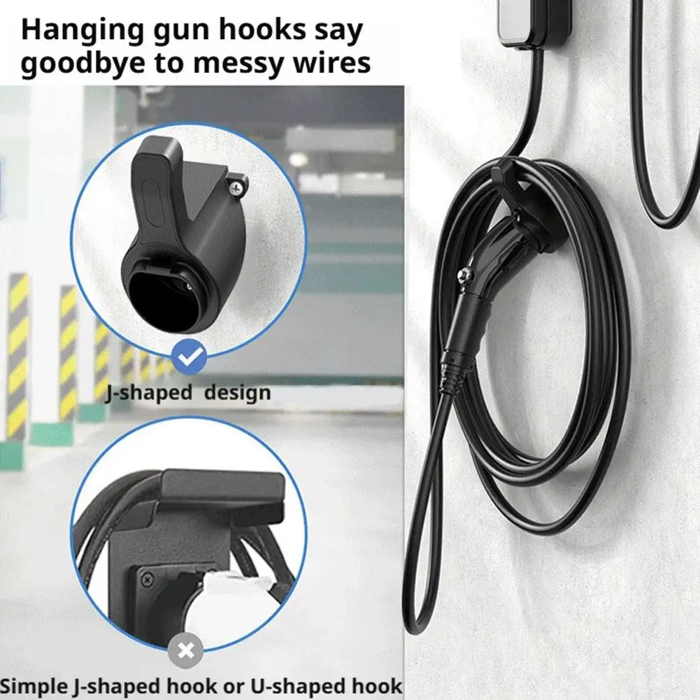 EV Charging Cable Holder  Wall Mount Charging Cable Organizer Car Charger Holder European Standard Type 2 Cable Socket Charging