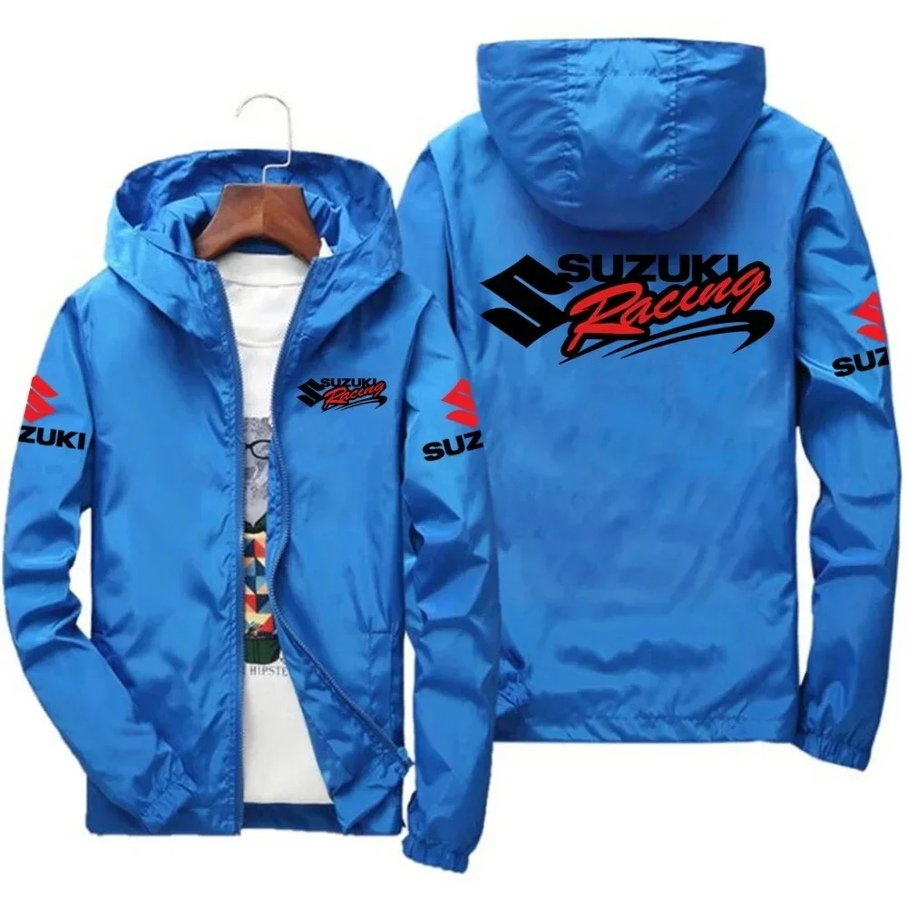 

2026 Suzuki Racing Style Spring and Autumn Hooded Jacket, Windproof, Casual, Fashionable Outdoor Sport Couple Jacket, Fast Shipp