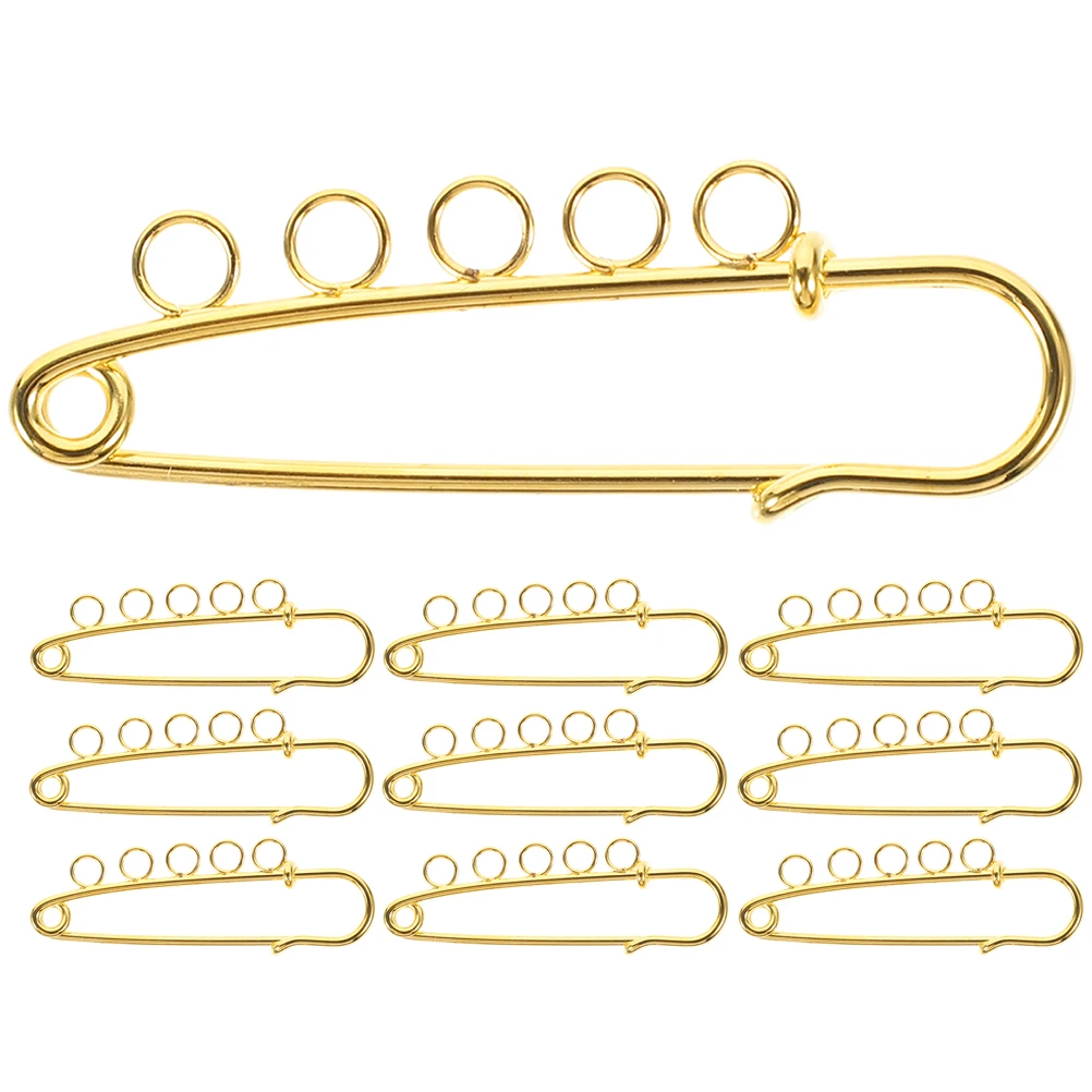 

10 Pcs Safety Pin Quilting Pins Decorative 6cm Brooches with Holes Metal Diy Delicate Needles