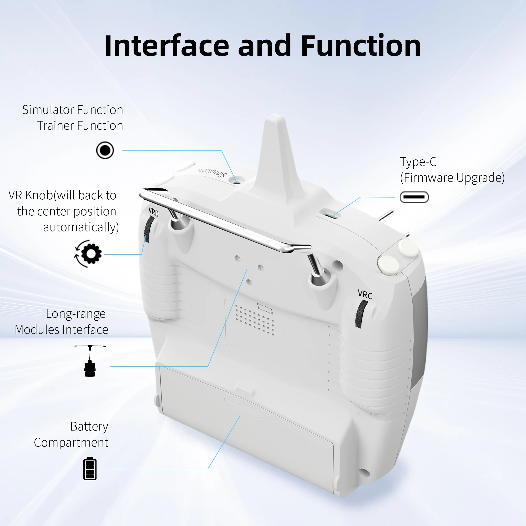 Radiolink T12D ELRS Transmissor de 12 canais, receptor R12F, módulo externo, controle remoto de 2,4 GHz para drone, avião, carro, barco