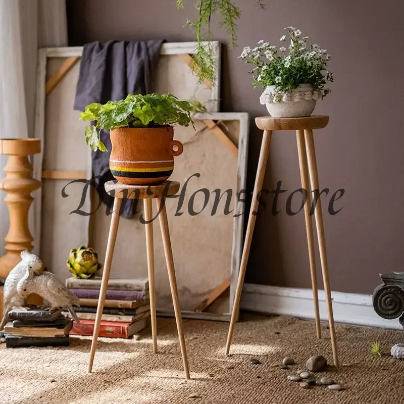 CB solid wood flower stand shelf living room floor-to-ceiling ash wood balcony flower table
