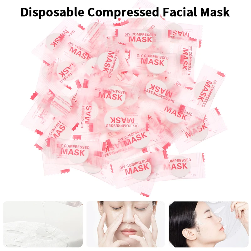 

50/100Pcs Portable Silk/Cotton Face Mask Facial Towel Coin Wrapped Tissues Paper Disposable Compressed Facial Mask Skin Care