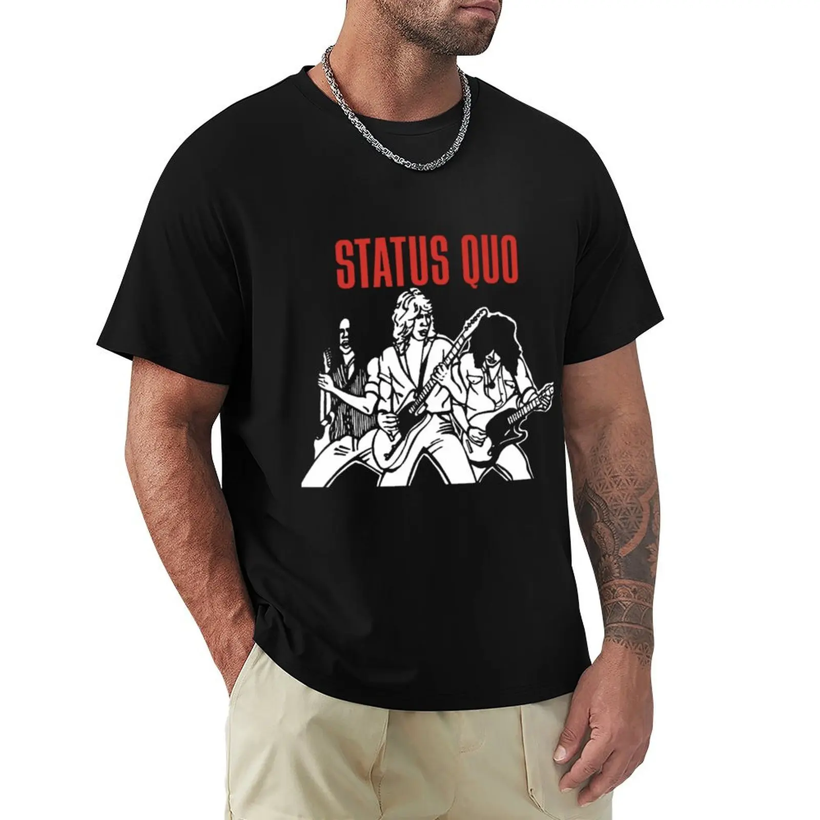 

Status quo T-Shirt tops plain summer top men clothes