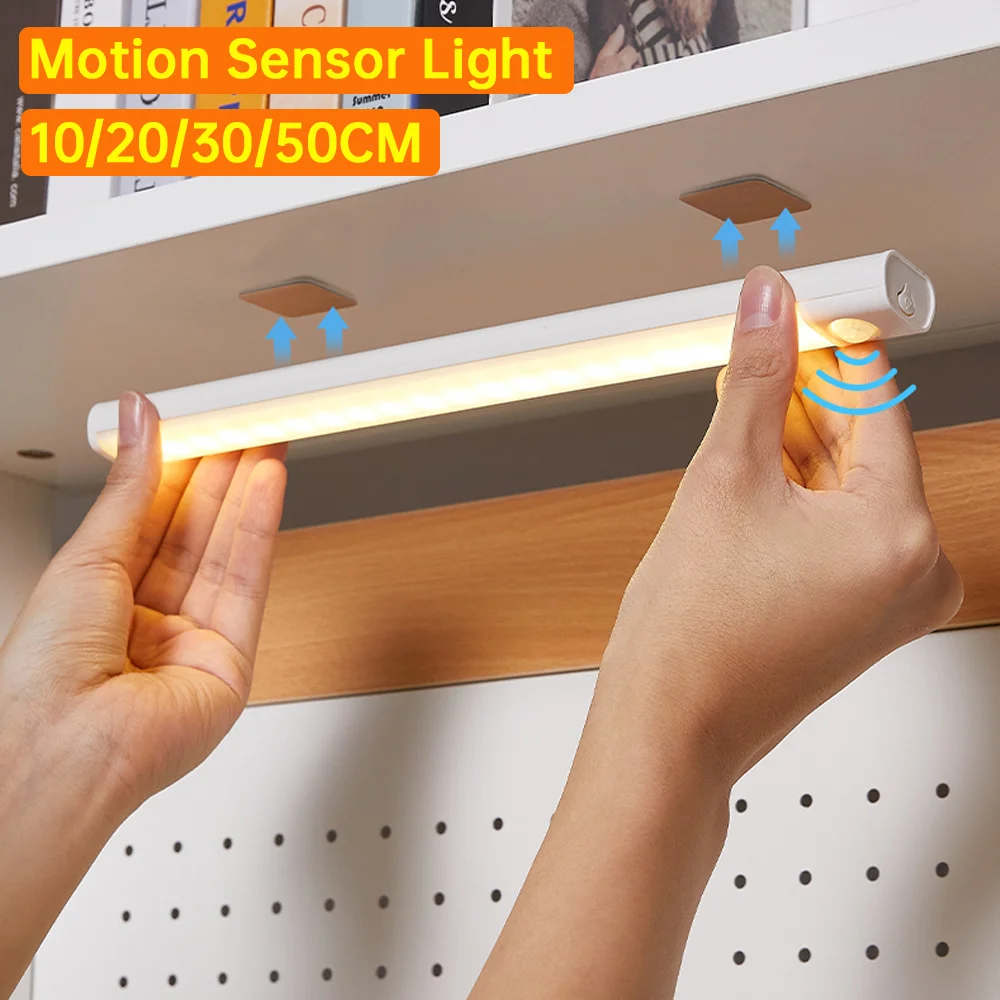 LED Motion Sensor Light Wireless LED Night Light Type C Rechargeable Light Cabinet Wardrobe Lamp Staircase Backlight For Kitchen