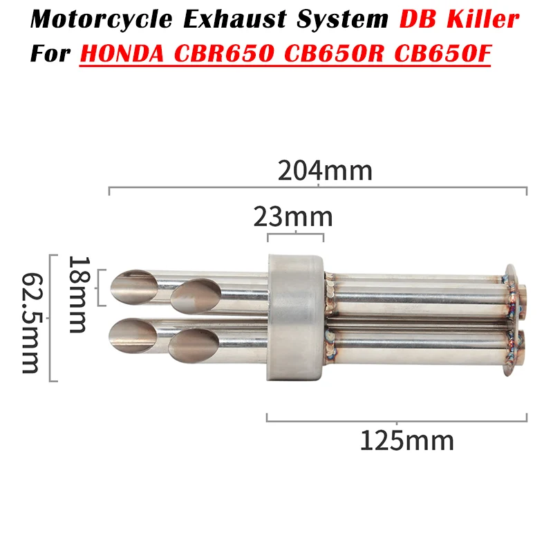 

For HONDA CBR650 CB650R CB650F CBR 650 Motorcycle Exhaust Escape Modified Muffler 4 Holes DB Killer Silencer Eliminate Noise