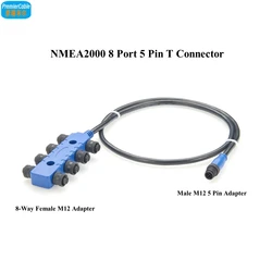 NMEA 2000 8 Way Splitter Cable M12 Micro-C Multiport Sensor actuator box Cable Marine N2K Tee Cable for CanBus DeviceNet CANOpen