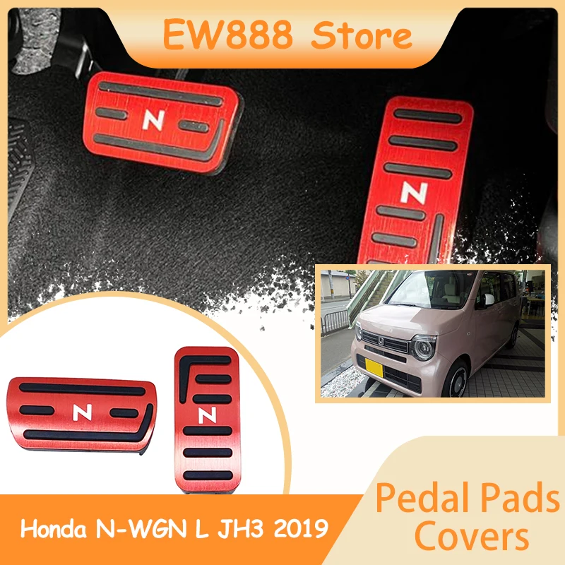 

For Honda N-WGN L JH3 2019 Stainless Steel AT MT Car Foot Pedals Stainless Steel Rest Accelerator Brake Pads Part accessories.