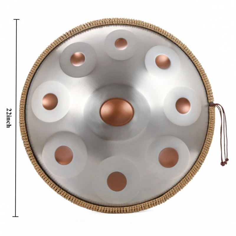 22 Inch HandPan Handmade Meditation Hand Drums Stainless Steel Nitrided HandPans Beginner Professional Musical Instruments