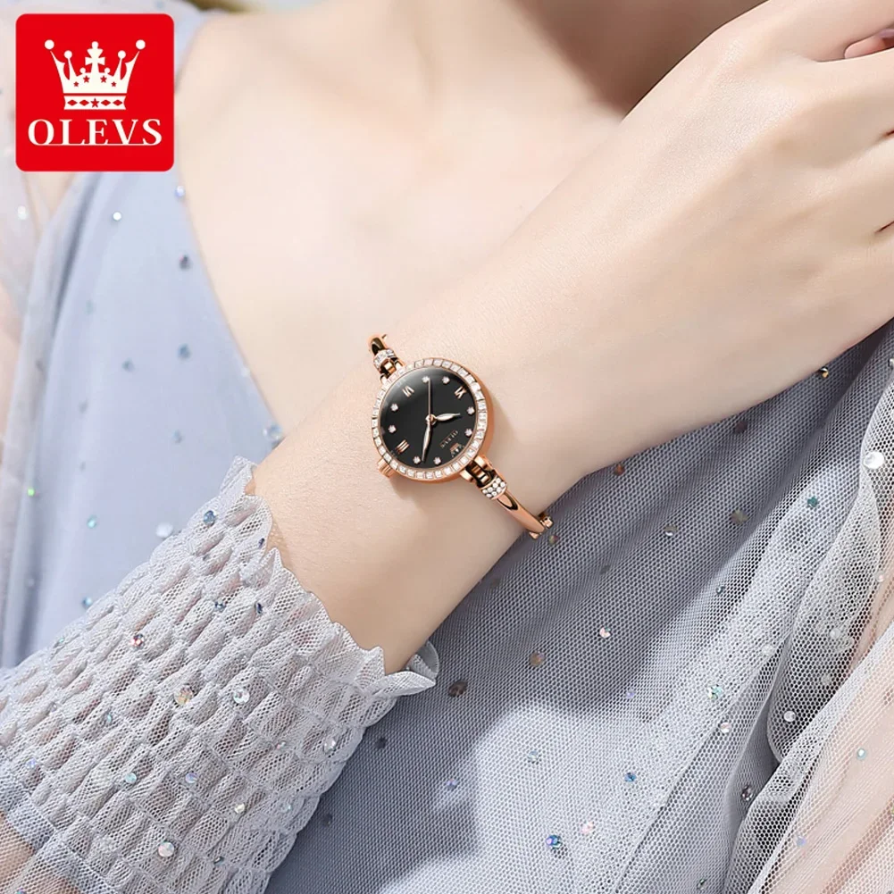 Orologio al quarzo OLEVS per donna orologi da polso da donna eleganti impermeabili con quadrante Ultra sottile in acciaio inossidabile di lusso Reloj Mujer