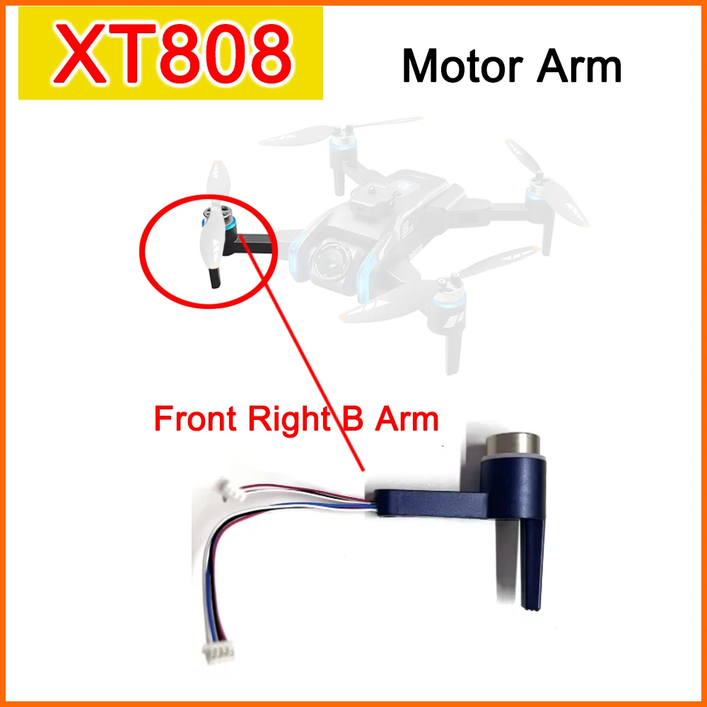 

XT808 Запасная часть рычага двигателя дрона Передний/задний левый/правый рычаг с бесщеточным двигателем для LSRC Drone LS-XT808 XT808 Аксессуар для рычага