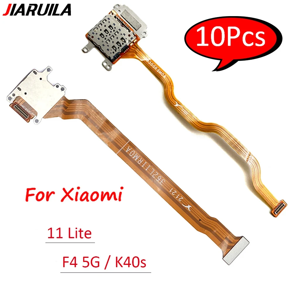 

10Pcs，NEW For Xiaomi Mi 11 Lite Poco F4 5G / Redmi K40s SIM Card Holder Tray Slot Reader Socket Flex Cable Connector Board