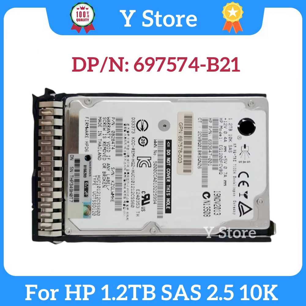 

Y Store For HP 697574-B21 697631-001 1.2TB SAS 2.5 10K Server Hard Disk SSD Fast Ship