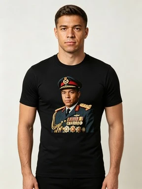 2026 Vintage T-Shirt Military Officer Portrait Graphic Unisex Tee Gift for Him Couples Matching Crew Neck Short Sleeve Casual