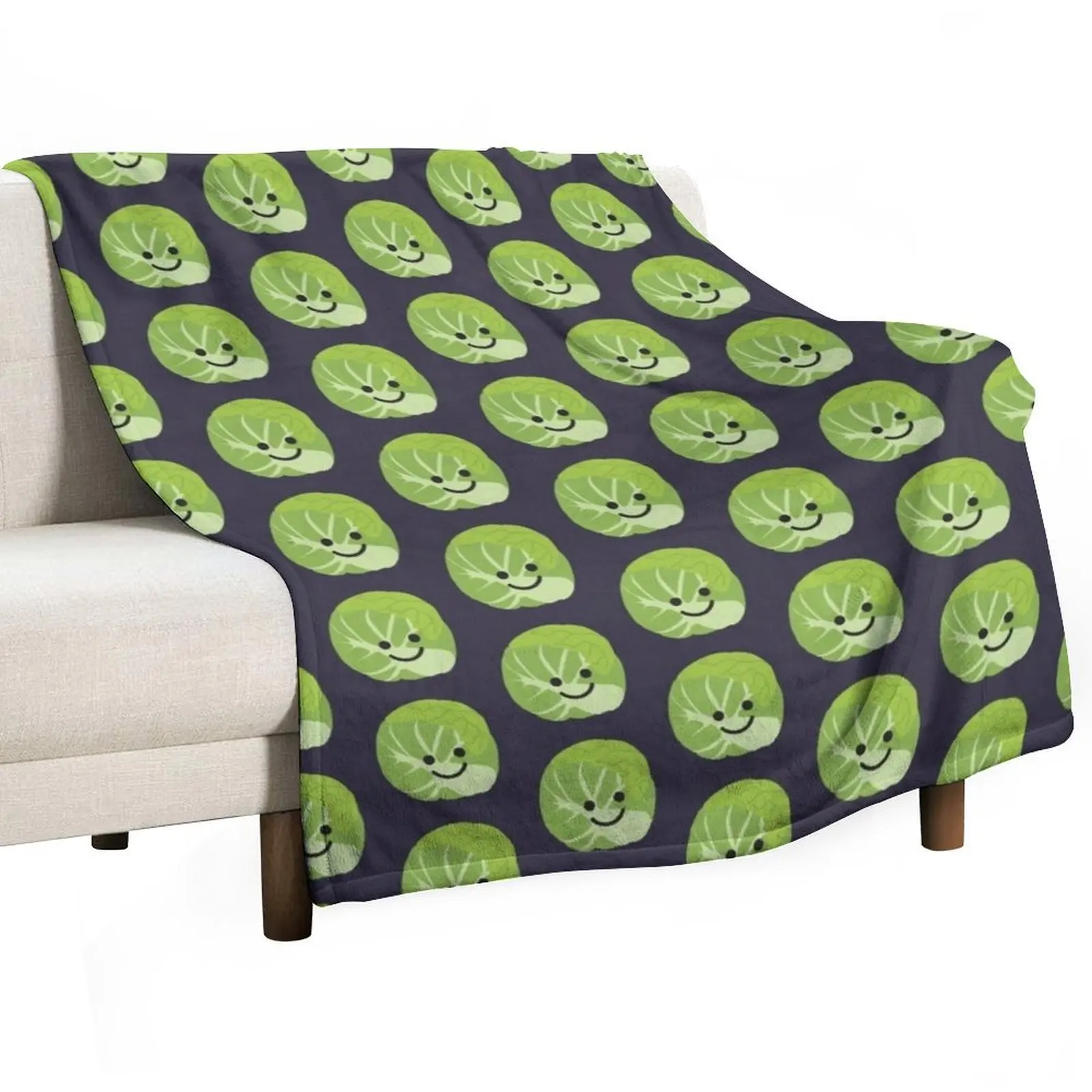 A Happy Brussels Sprout Throw Blanket Single Tourist Bed covers Summer Beddings Blankets