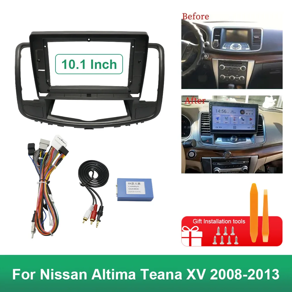 

Car Radio Fascias Frame 10.1 Inch 25.654cm for Nissan Altima Teana XV 2008-2012 Stereo Panel Harness Wiring Cable Canbus Decoder
