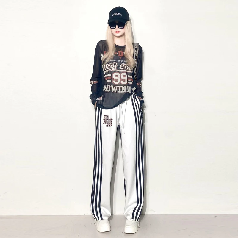 

Fashionable Mesh Summer Outfit Women's Casual Two-Piece Set Breathable Lightweight Polyester Quick-Dry Comfortable High-Waist...