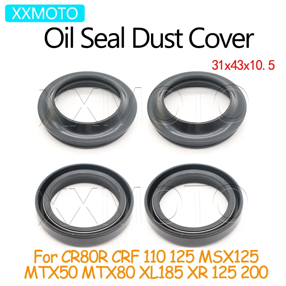 31x43x10.5 31 43 10.5 Oil Seal Dust Seal Cover Front Fork Damper For Honda CR80R CRF 110 125 MSX125 MTX 50 80 XL185 XR 125 200